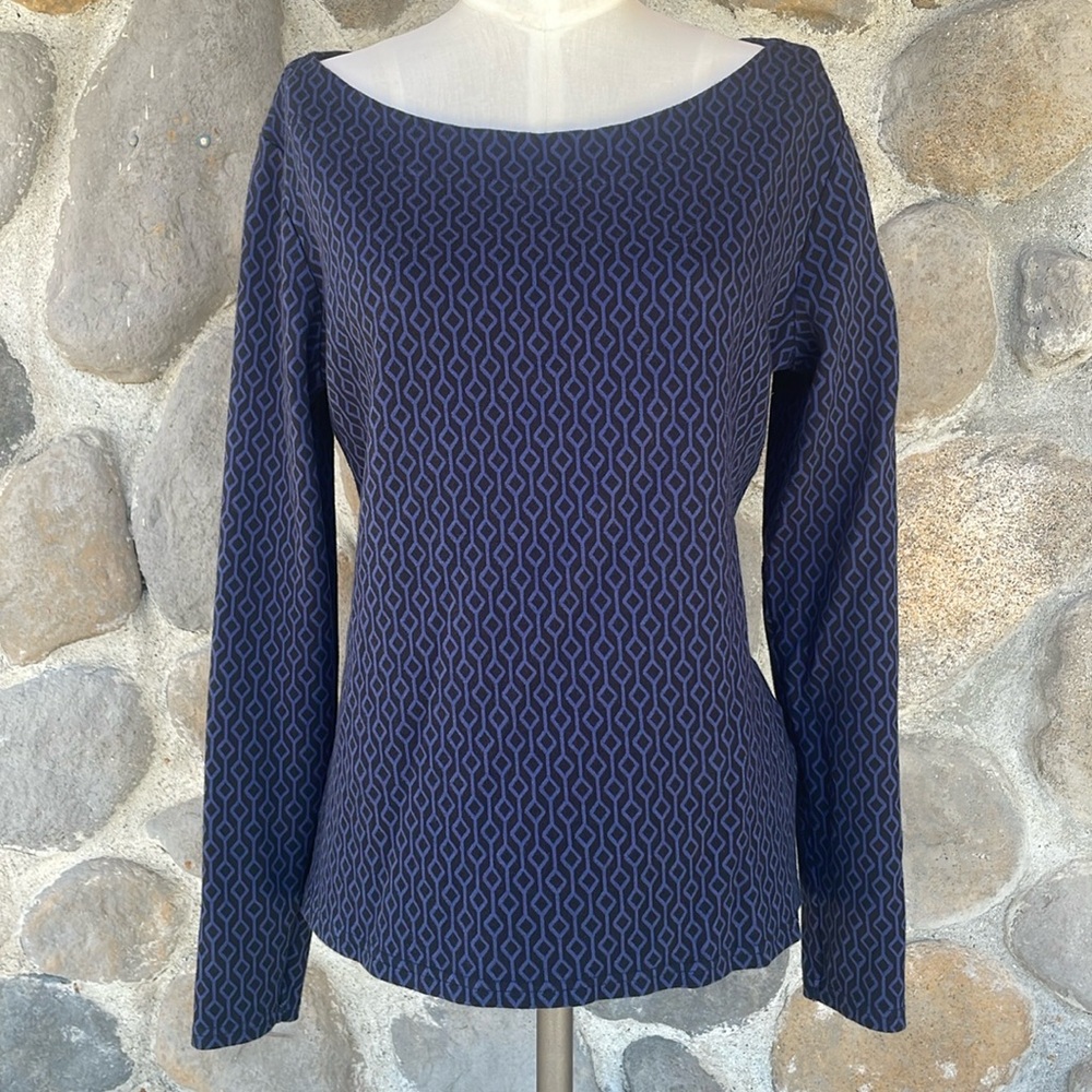 Blutsgeschwister navy boat neck tee size Large, nice European organic knit